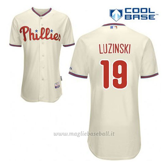 Maglia Baseball Uomo Philadelphia Phillies John Kruk 19 Crema Alterner Cool Base